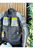AT2202 - 4 MEVSİM MOTOSİKLET MONTU ( SİYAH -NEON-GRİ )
