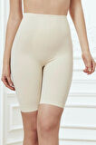 ToparlayıcıBel ve Bacak İnceltici Dikişli Uzun Paçalı Orta Bel Sıkı Şort Korse