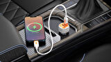 Pell PL-C15 USB-A+ LİGHTNİNG 38W Turbo Hızlı Araç Şarj Cihazı Lightning to USB-C Kablo