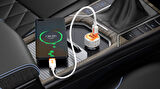 Pell PL-C15 USB-A+ USB-C 38W Turbo Hızlı Araç Şarj Cihazı Type-C to Type-C Kablo