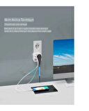 AC-115 2500W 3.4A 2USB 1Type-C 1Soket Akım Korumalı Şarj Adaptörü Priz Çoğaltıcı