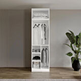 Ücretsiz Montaj GuneyStore %100 MDF Oslo 2 Kapaklı Yüklüklü Beyaz Gardırop