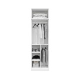 Ücretsiz Montaj GuneyStore %100 MDF Oslo 2 Kapaklı Yüklüklü Beyaz Gardırop