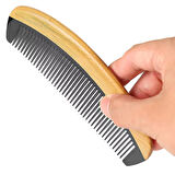 Sandal Ağaçı Kaplamalı Kemik Dişli Tarak Ahşap Saç Tarağı 16 cm AT-130