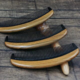 Sandal Ağaçı Kaplamalı Kemik Dişli Tarak Ahşap Saç Tarağı 16 cm AT-130