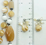 2473 Sedef Mercan Akik düğümlü el yapımı kolye