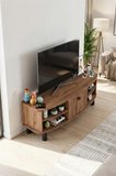 TV Sehpası 136 cm Kapaklı Raflı Çok Amaçlı Televizyon Ünitesi Salon Oturma Odası Vienna 5014 Atlantik çam