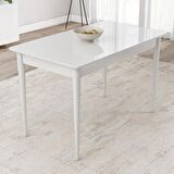 Lois Beyaz 72x112 Mdf Ahşap Ayaklı Kaliteli Sabit Mutfak Masası