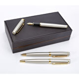 Scrikss Saten Altın 3 lü Kalem Seti ( Ömür boyu garantili )