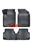 Citroen Berlingo 2003 3D Havuzlu Paspas Siyah