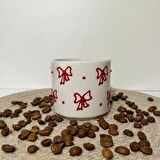 Seramik Kupa Mug Kırmızı Kurdeleli 60