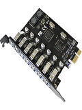 Pci-E Express 7 Port USB 3.0 Hub Çoklayıcı Çoğaltıcı Çevirici