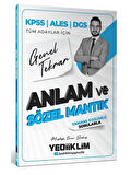 Yediiklim KPSS ALES DGS Anlam ve Sözel Mantık Genel Tekrar Soru Bankası Çözümlü