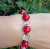 2476 Doğal Mercan kristal Kuvars el yapımı bileklik