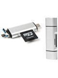 Type-C Usb Micro Sd Kart Okuyucu Çevirici Dönüştürücü Adaptör PC, Dizüstü, Tablet, Telefon Uyumlu