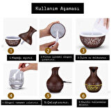 Ledli Ahşap Görünümlü Aroma Difüzörü Ultrasonik Hava Nemlendirici