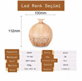 150 ML Ledli Ahşap Görünümlü Aroma Difüzörü Ultrasonik Hava Nemlendirici