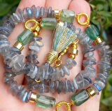 2483 Labradorit Apatit el yapımı kolye