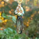 2485 Labradorit Sedef el yapımı kolye