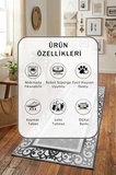 L8003 Gri Yıkanabilir Kaymaz Taban Dijital Baskılı Yolluk Halı