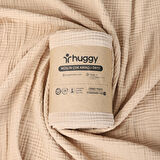 Huggy 4 Katlı %100 Pamuk 100x130 Müslin Bez, Müslin Örtü, Müslin Yenidoğan Bebek Battaniyesi