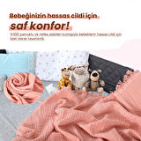 Huggy 4 Katlı %100 Pamuk 100x130 Müslin Bez, Müslin Örtü, Müslin Yenidoğan Bebek Battaniyesi