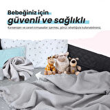 Huggy 4 Katlı %100 Pamuk 100x130 Müslin Bez, Müslin Örtü, Müslin Yenidoğan Bebek Battaniyesi