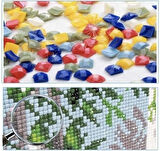 5D Sayılarla Elmas Boyama 40x50 cm Sevimli Tilki Mozaik Tablo Tuvale Gerili Puzzle Tuval Seti (Asma Aparatlı)