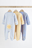 Next Baby % 100 Pamuklu Mavi Sarı Güneş Desenli 3’lü Tulum Set