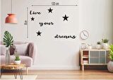 Leylaser  120*80 cm  Live Your Dreams Ahşap Duvar Yazısı