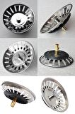 2 Adet Çöpmak Paslanmaz Çelik Sifon Süzgeci 8 Cm Lavabo Evye Süzgeci Lavabo Gider Süzgeci