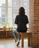 Siyah - ZR Yıkamalı Oversize Tshirt