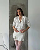 Beyaz - Saten Gömlek