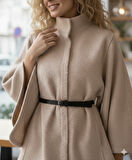 Latte - Kemer Detaylı Kaşe Panço