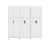 Ücretsiz Montaj - 100% MDF Pana 6 Kapaklı Beyaz Gardırop - MDF Dolap - Elbise Dolabı