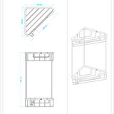 Duxxa Köşe Şampuanlık 15x15 2 Kat Mat Siyah A.532.MS