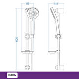 Duxxa Latte 600 Sürgülü Duş Seti Krom D.240.6