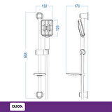 Duxxa Monaco 700 Sürgülü Duş Seti Krom D.266.7