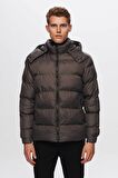 Ds Damat Regular Fit Antrasit Rüzgar Geçirmez Yoğun Elyaf Dolgulu Sıcak Tutan Çıkarılabilir Kapüşonlu Kışlık Mont 1HF07ORT09020 1HF07ORT09020