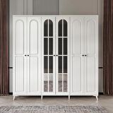 Ücretsiz Montaj - 100% MDF Roma 6 Kapaklı - Aynalı Beyaz Gardırop - MDF Dolap - Elbise Dolabı
