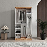 Ücretsiz Montaj - 100% MDF Rosa 3 Kapaklı Beyaz Gardırop - MDF Dolap - Elbise Dolabı