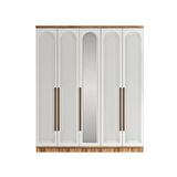 Ücretsiz Montaj - 100% MDF Rosa 5 Kapaklı - Aynalı Beyaz Gardırop - MDF Dolap - Elbise Dolabı