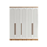 Ücretsiz Montaj - 100% MDF Rosa 5 Kapaklı Beyaz Gardırop - MDF Dolap - Elbise Dolabı