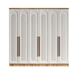 Ücretsiz Montaj - 100% MDF Flora 6 Kapaklı Beyaz Gardırop - MDF Dolap - Elbise Dolabı