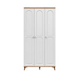 Ücretsiz Montaj - 100% MDF Bohem 3 Kapaklı Beyaz Gardırop - MDF Dolap - Elbise Dolabı