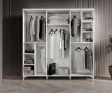 Ücretsiz Montaj - 100% MDF Sport 6 Kapaklı - Aynalı Beyaz Gardırop - MDF Dolap - Elbise Dolabı