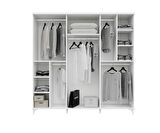 Ücretsiz Montaj - 100% MDF Sport 6 Kapaklı - Aynalı Beyaz Gardırop - MDF Dolap - Elbise Dolabı