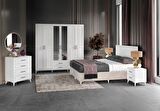 Ücretsiz Montaj-100%MDF Sanat 6 Kapaklı  Yatak Odası Takımı 