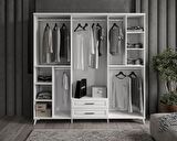 Ücretsiz Montaj-100%MDF Sanat 6 Kapaklı  Yatak Odası Takımı 