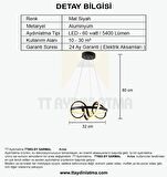 TT003-SY TT Aydınlatma Sarmal Modeli ( Sarı Işık Led ) Mat Siyah Led Avize